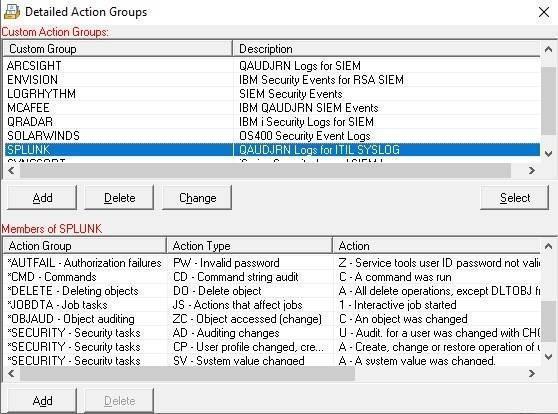 IBM i SIEM SYSLOG Forwarding Settings