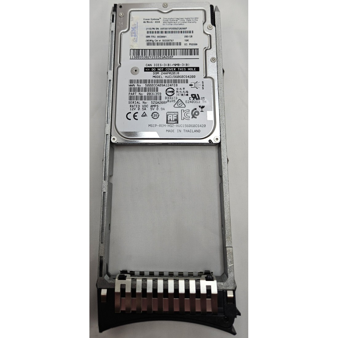IBM ELEZ 300GB 15k RPM SAS SFF-2 4K Disk Drive: 00E8687 59C9