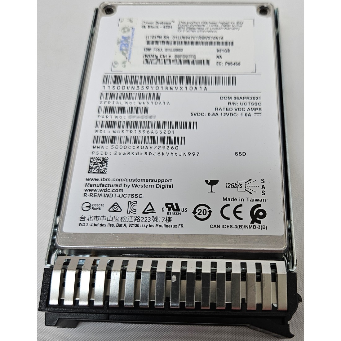 931GB Mainstream SAS 4k SFF-3 SSD for IBM i